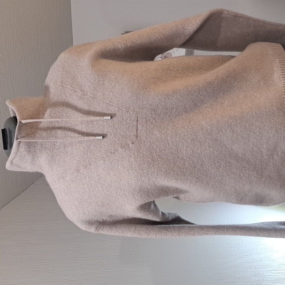 Halston Heritage Taupe Merino Wool Cowl Neck Sweater